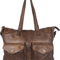 Handtassen dames schoudertas grote tas gewassen leer donkerbruin