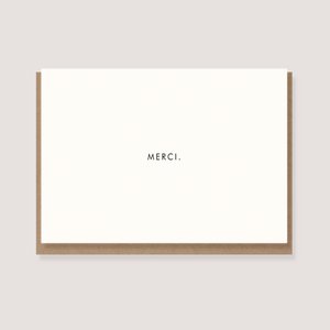 Gevouwen kaart met envelop - "Merci"