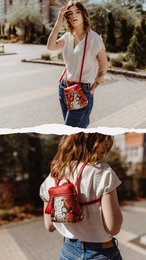 Bolso bandolera / mochila de piel ''JERSEY''