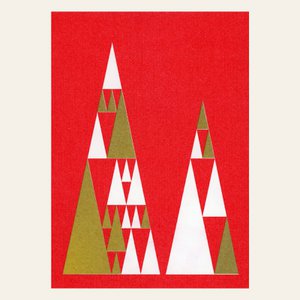 Risography postcard - fir tree red - DIN A6