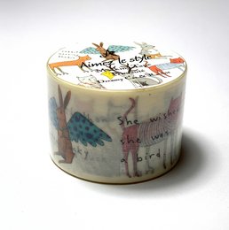 Decorative washi tape featuring a dreamy rabbit design. Vibrant colors and whimsical illustrations make this tape perfect for crafting, scrapbooking, and decorative purposes.