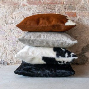 Koeienhuid kussen - Grijs