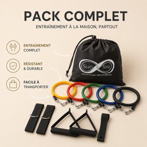 11 Piece Exercise Pack - Exercise and Strength Kit - Home Sport and Fitness - Yoga Accessory