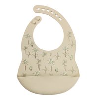 Silicone bib bee - jungle plant print