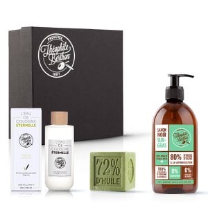 Gift box - Traditional Cube de Marseille, Cologne and Liquid soap