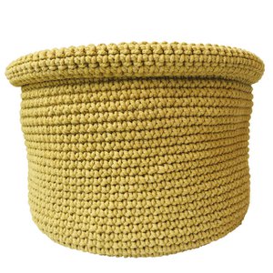 Luna-Leena basket ocher H18cm - cotton - hand crochet in Nepal