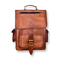 Leren rugzak met grote capaciteit Vintage Bruin MIRA