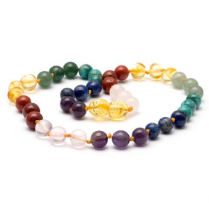 Baltic Amber & Gemstone Necklace 140
