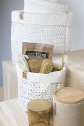 SIZO Knitted Paper Bag Schwarz mit wasserdichtem, biologisch abbaubarem Innenfutter