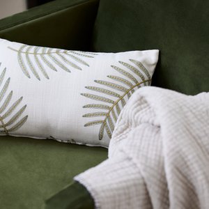 FILICO kussenhoes gebroken wit en salie