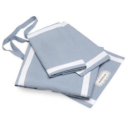 Set copripiumino e cuscino a righe spesse reversibili blu freddo
