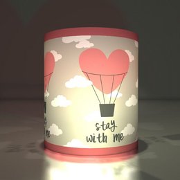 5 magical love transparent lights with heart-shaped balloons in a pink and white design, perfect for creating a romantic atmosphere.