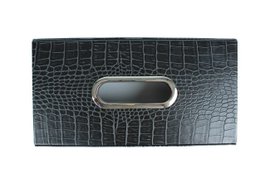 Tissue box rectangular crocodile black