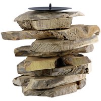 Kandelaar Bali natuurlijke kleur H. 16 cm, VE 8