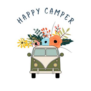 Tegeltje met quote | Happy camper