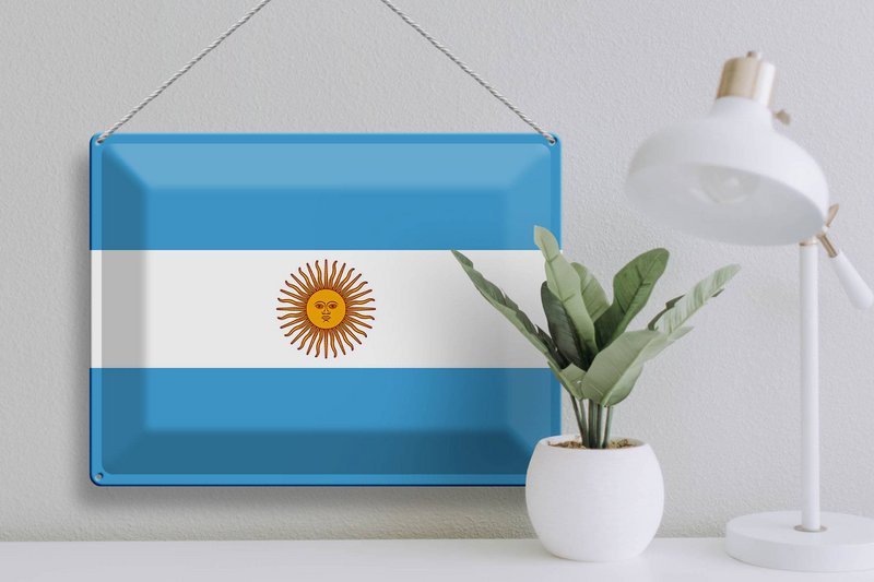 Tin Sign Flag Argentina 40x30cm Flag of Argentina