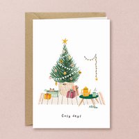 Weihnachtskarte | Katze im Kasten | Haustiere