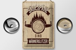 Blechschild Spruch 20x30 cm Sägespäne sind Männerglitzer Deko Schild