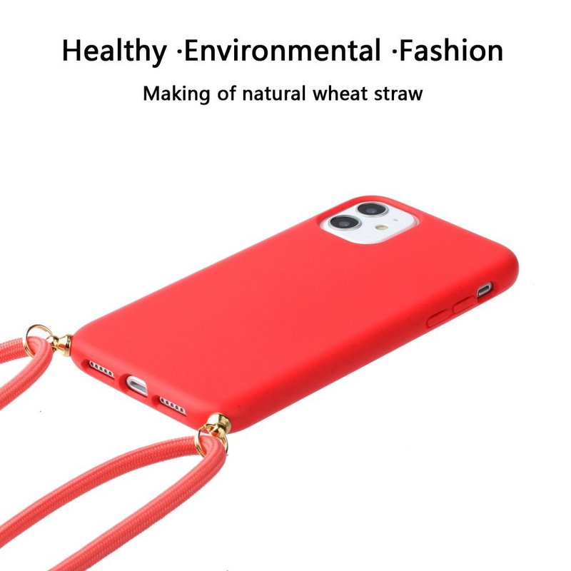 Lunso - Bagcover etui med ledning - iPhone 11 - Rød