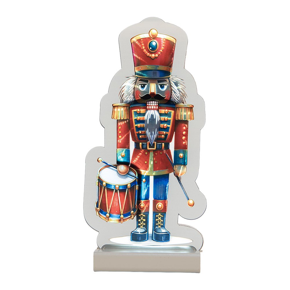 Kerst Infinity Spiegel Lamp Notenkraker 12x7x24 cm Rood Kunststof