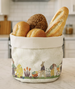 Korbbrot-Mehrzweckkorb mit rundem Boden – Osterhasen