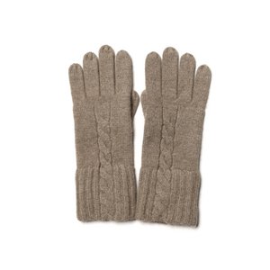 CABLE - 100% cashmere cable knitted gloves