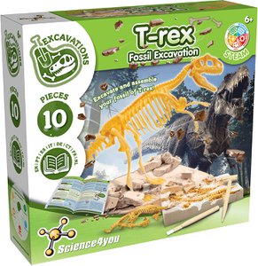 Science4you T-Rex-Fossilien-Jagd-Set für Kinder – Graben und montieren Sie die 10 Teile TRex-Fossilien – Ideales Dinosaurier-Fossilien-Ausgrabungs-Set Spielzeug für Fans von Jura-, Archäologie- und Paläontologie-Sets