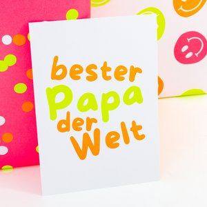 Postcard "Best Dad in the World" made from recycled paper
