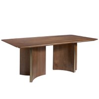 Walnut and gold steel dining table 1109