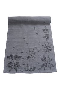 geweven katoenen snowflakes licht grijs kleedje 50/100cm 