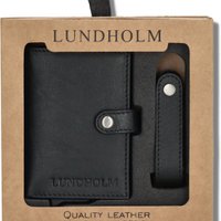 Lundholm pasjeshouder mannen met portemonnee en leren sleutelhouder key organizer zwart - leren pasjeshouder heren zwart pasjeshouders uitschuifbaar - cadeau voor man tip - vaderdag kado tip mannen cadeautjes vaderdag cadeau vaderdag geschenk