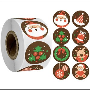 Christmas sticker mix brown - 2.5CM - no.7