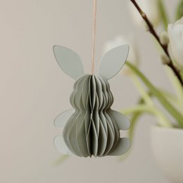  Gray paper rabbit pendant with ears, suitable for Easter decoration.