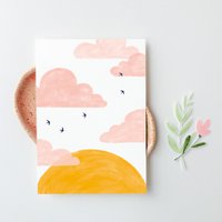 Postkarte | Rosa Wolken