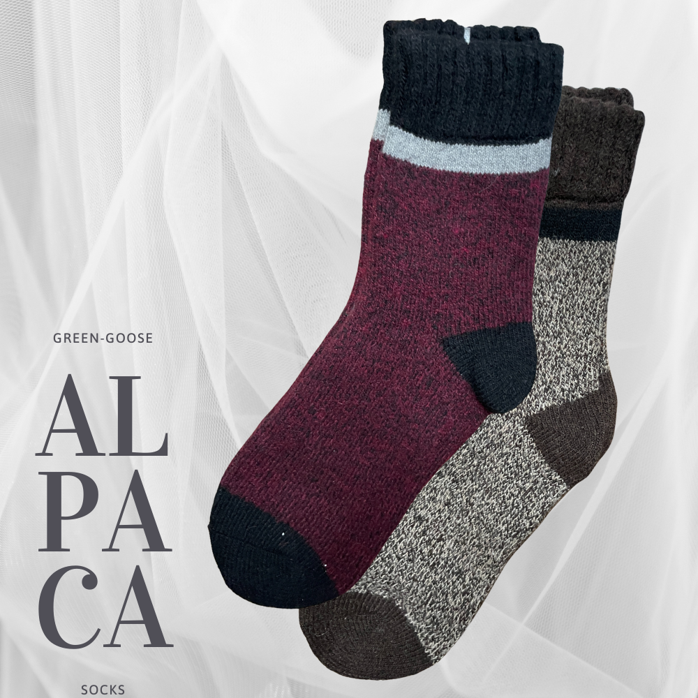 Dames Alpaca Sokken, Feestelijk Rendier Design, 2 Paar