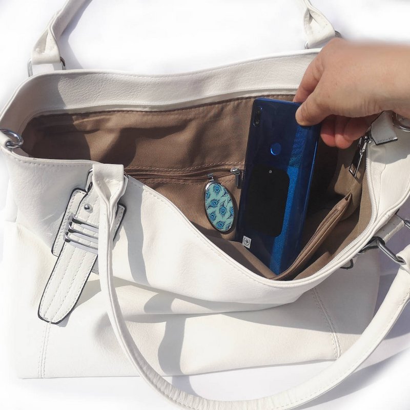 Peacock Feathers: Magnetisk designertelefon & nøgleholder, til pung, bil, hjem