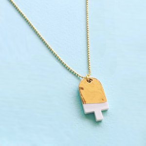 Golden 24k popsicle Porcelain necklace