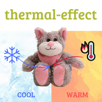 Heat cushion, the natural hot water bottle as a warm cuddly toy for cats, large organic millet filling and health herbs