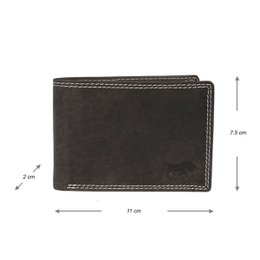 Billfold pung til mænd i sort læder