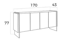 White wooden sideboard and tempered glass