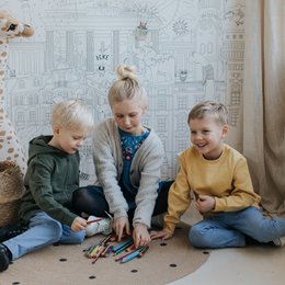 Carta da parati dipinta e murale XXL "Piccoli artisti"