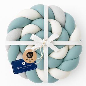 Bettschlange geflochten Jersey Trio Grau