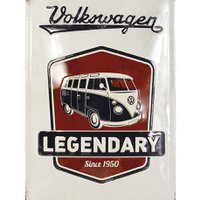 Volkswagen VW T1 Bus Metal Sign 20x30cm - Legendary/Red