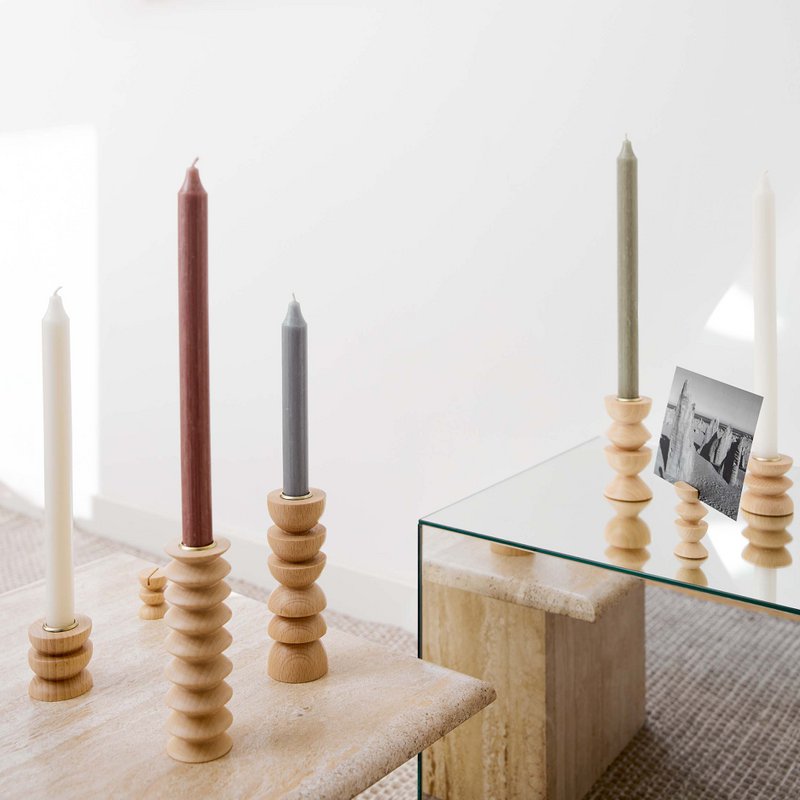 Totem-Kerzenhalter aus Holz - Tall Nº 4