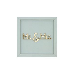 MR & MRS - Kaart met houten belettering voor bruiloften
