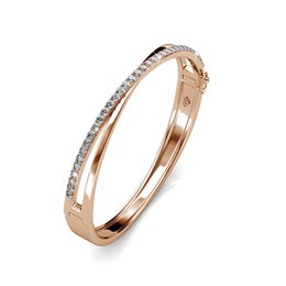 Criss-armband - roségoud en kristal