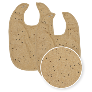 Platte Drukknoop Rib Mini Spot Toffee Melange 25x34cm - 2 -Pack