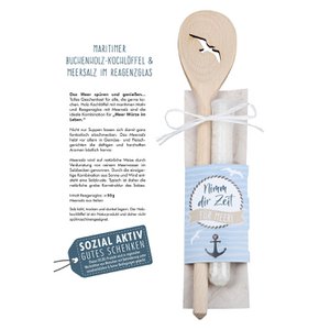 Houten lepel Neem de tijd voor de zee! H.2 cm