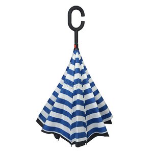 Umbrella adults Ø 60 cm blue polyester stripes of rain screen