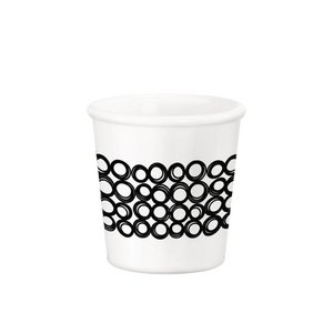 Espresso Kopjes - Rondjes - Wit/Zwart - Porselein - 